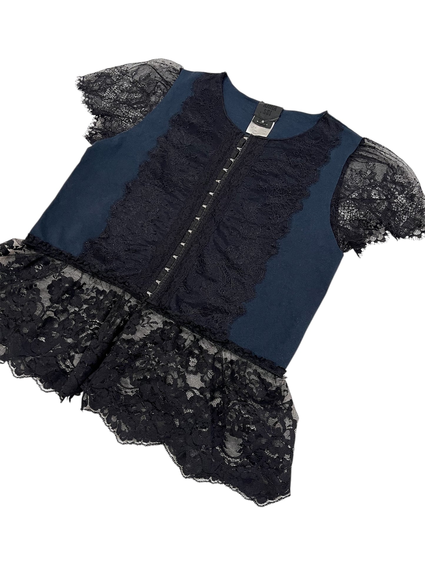 1990s Anna Sui Lace Trim Top