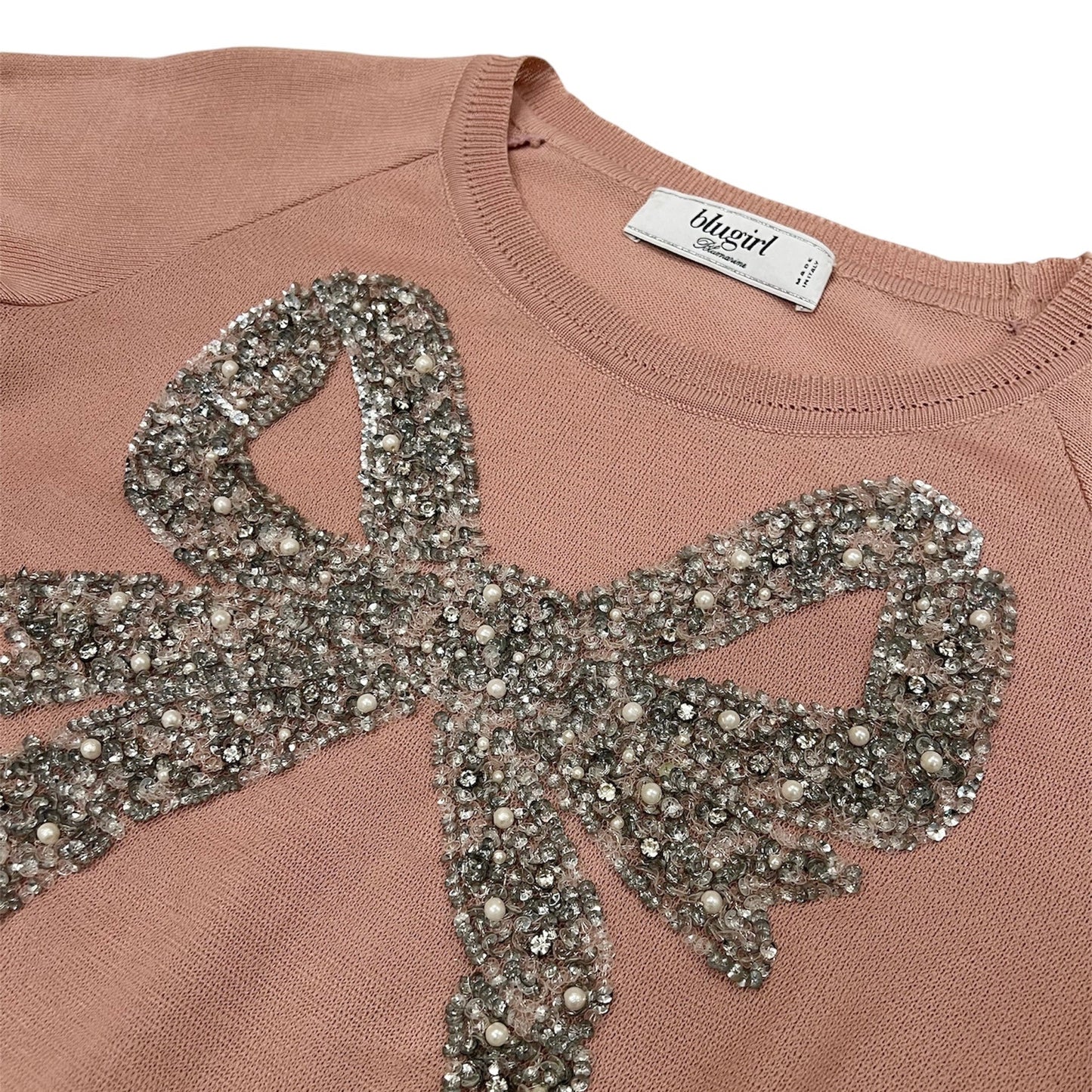 Blugirl by Bluemarine Beaded Cotton Knit Top