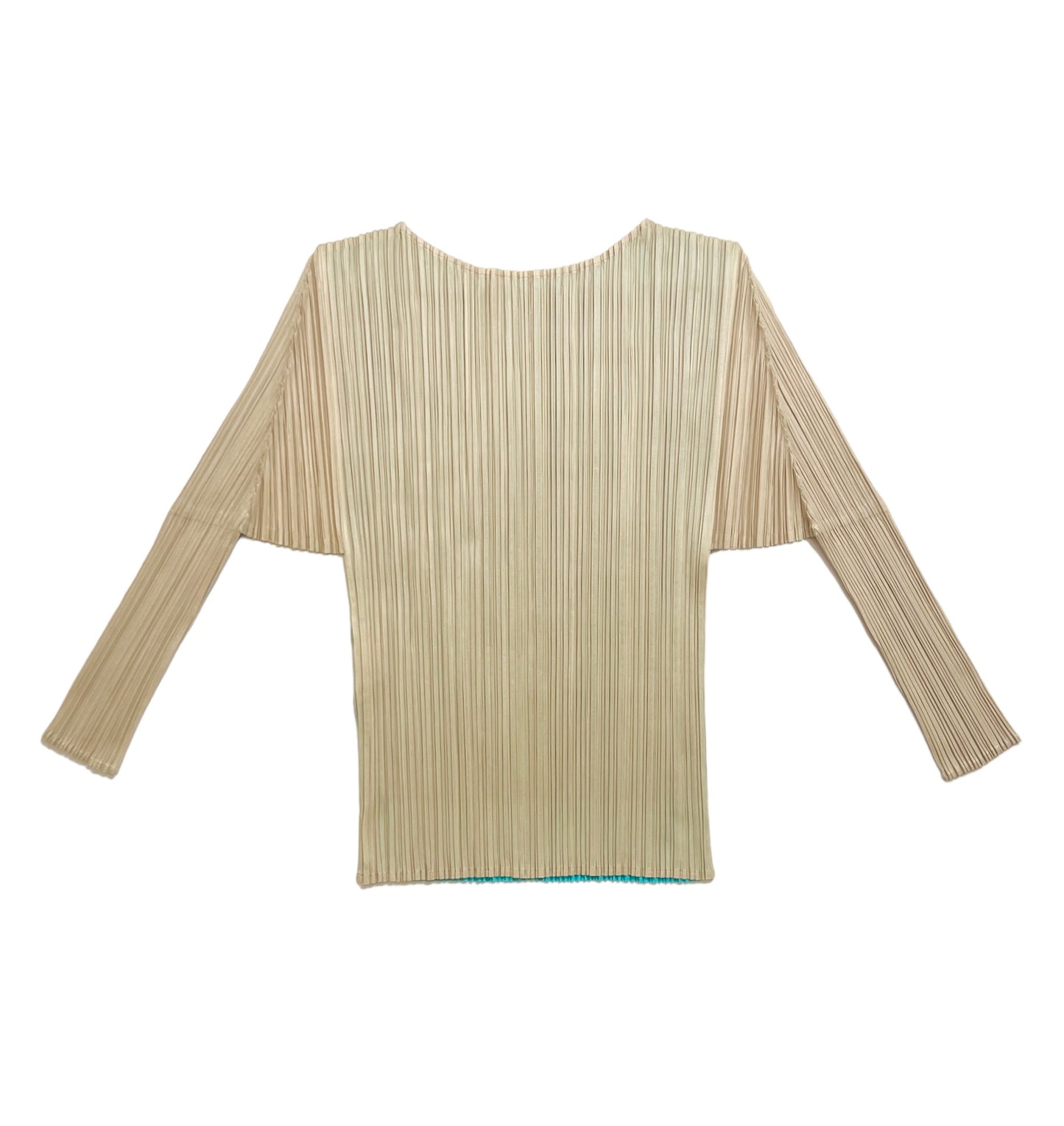 2000s Pleats Please Issey Miyake stripe print 3/4 sleeve top