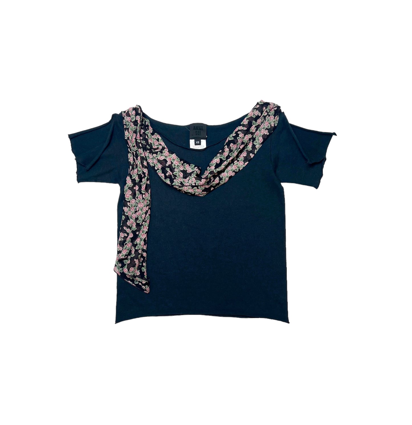 2000s Anna Sui scarf wrap t-shirt