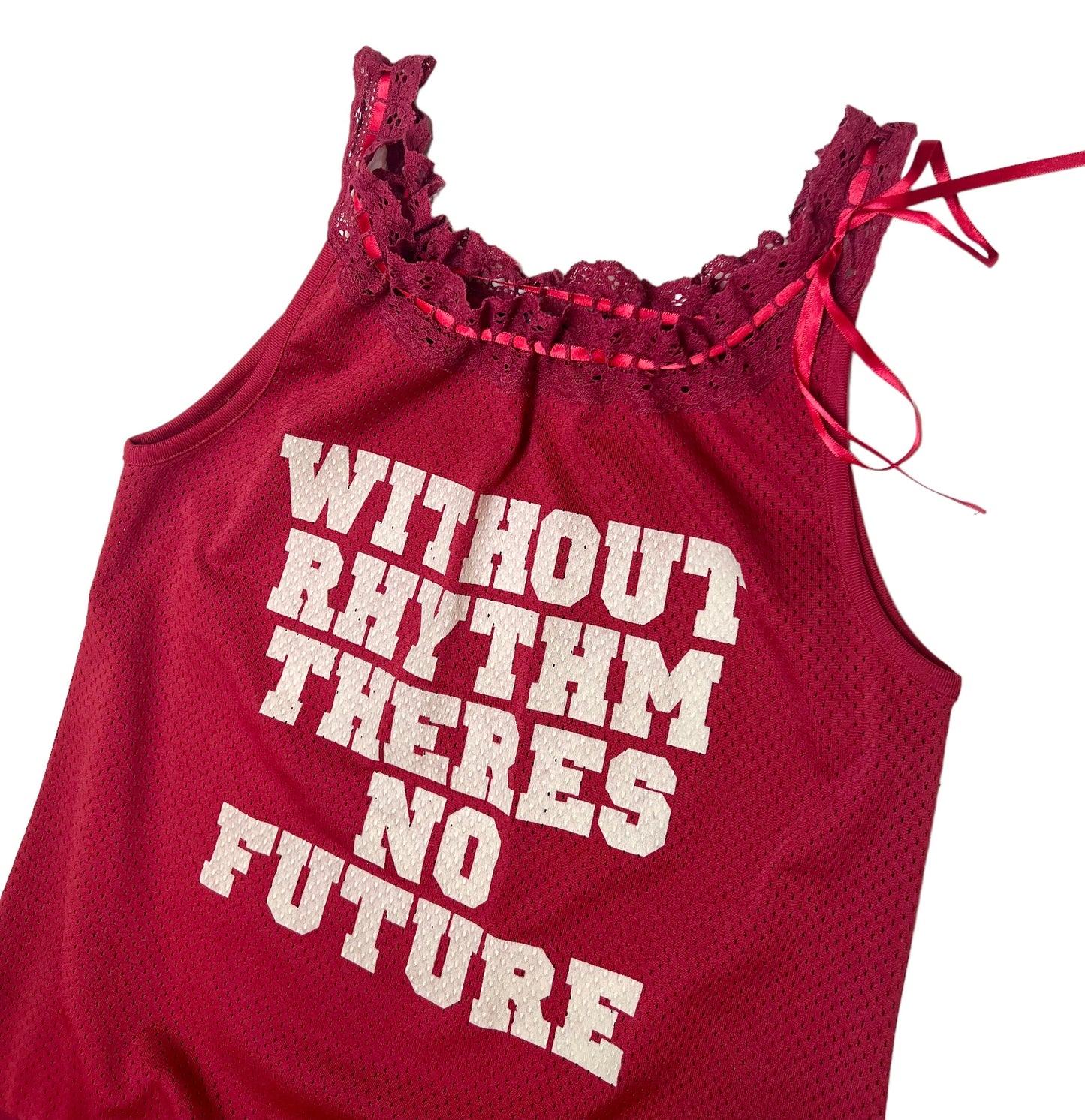 2000s Hysteric Glamor gathered lace basketball jersey