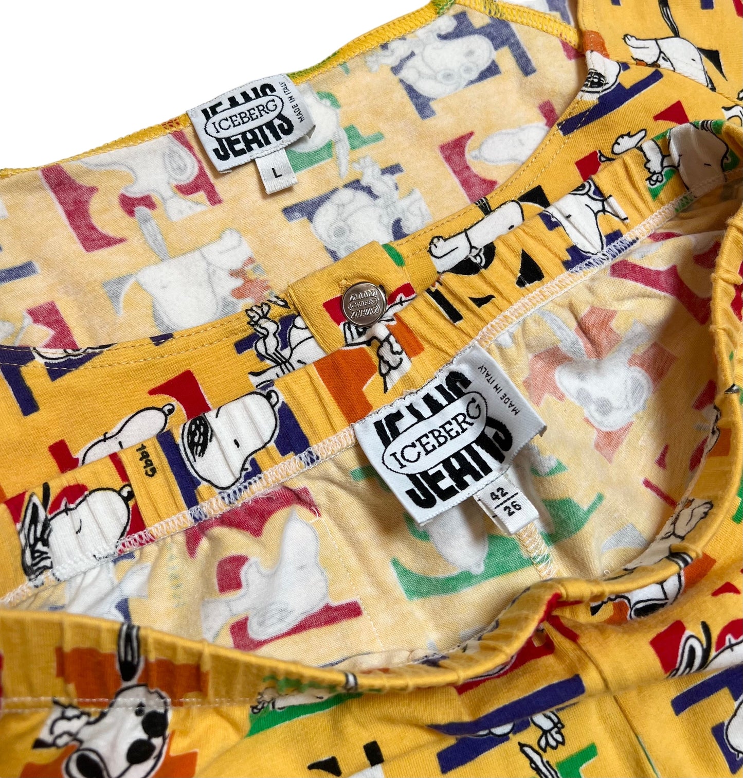 1995 Iceberg Jeans Snoopy body suit / pant set