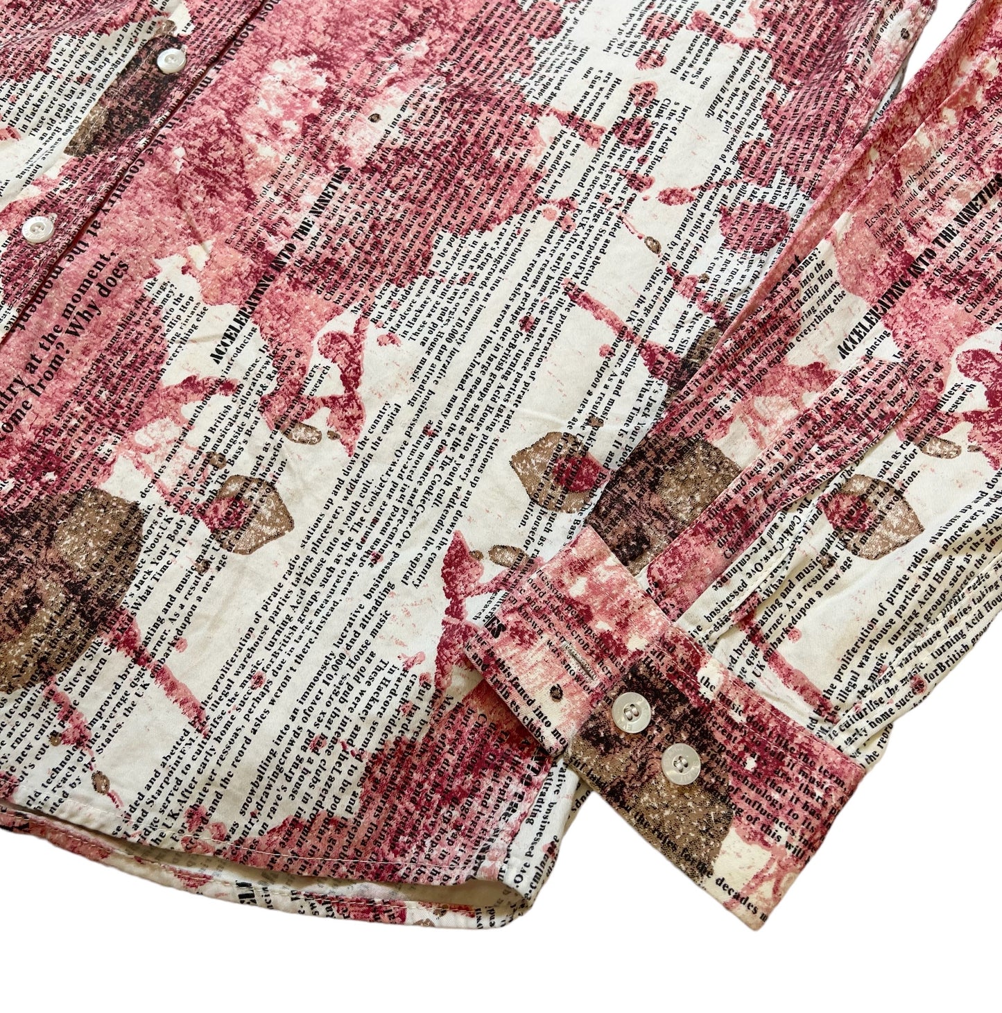 Vintage EVAN blood print house music button up shirt