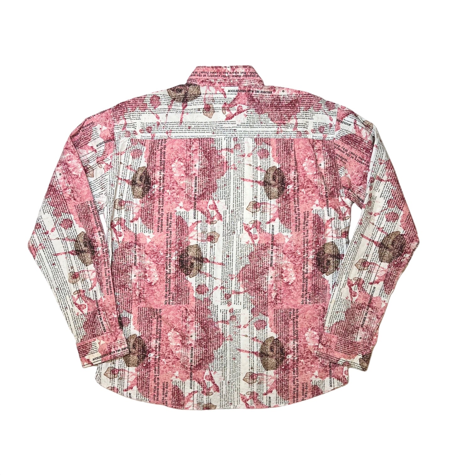 Vintage EVAN blood print house music button up shirt