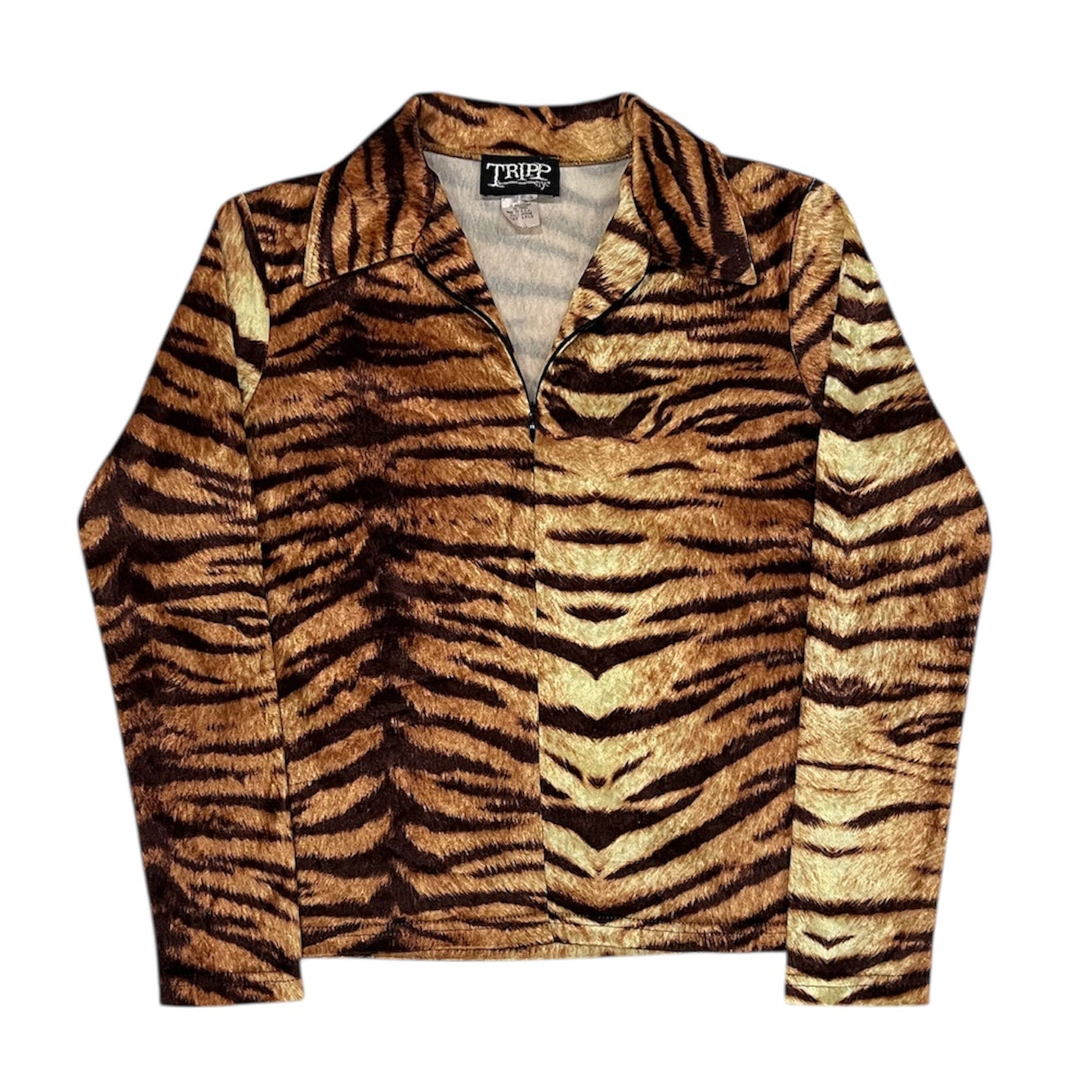 1990s Tripp NYC Tiger Faux Fur Top