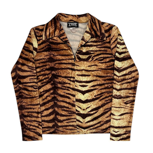 1990s Tripp NYC Tiger Faux Fur Top