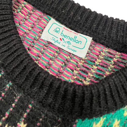 1980s Benetton Solar System Knit Sweater