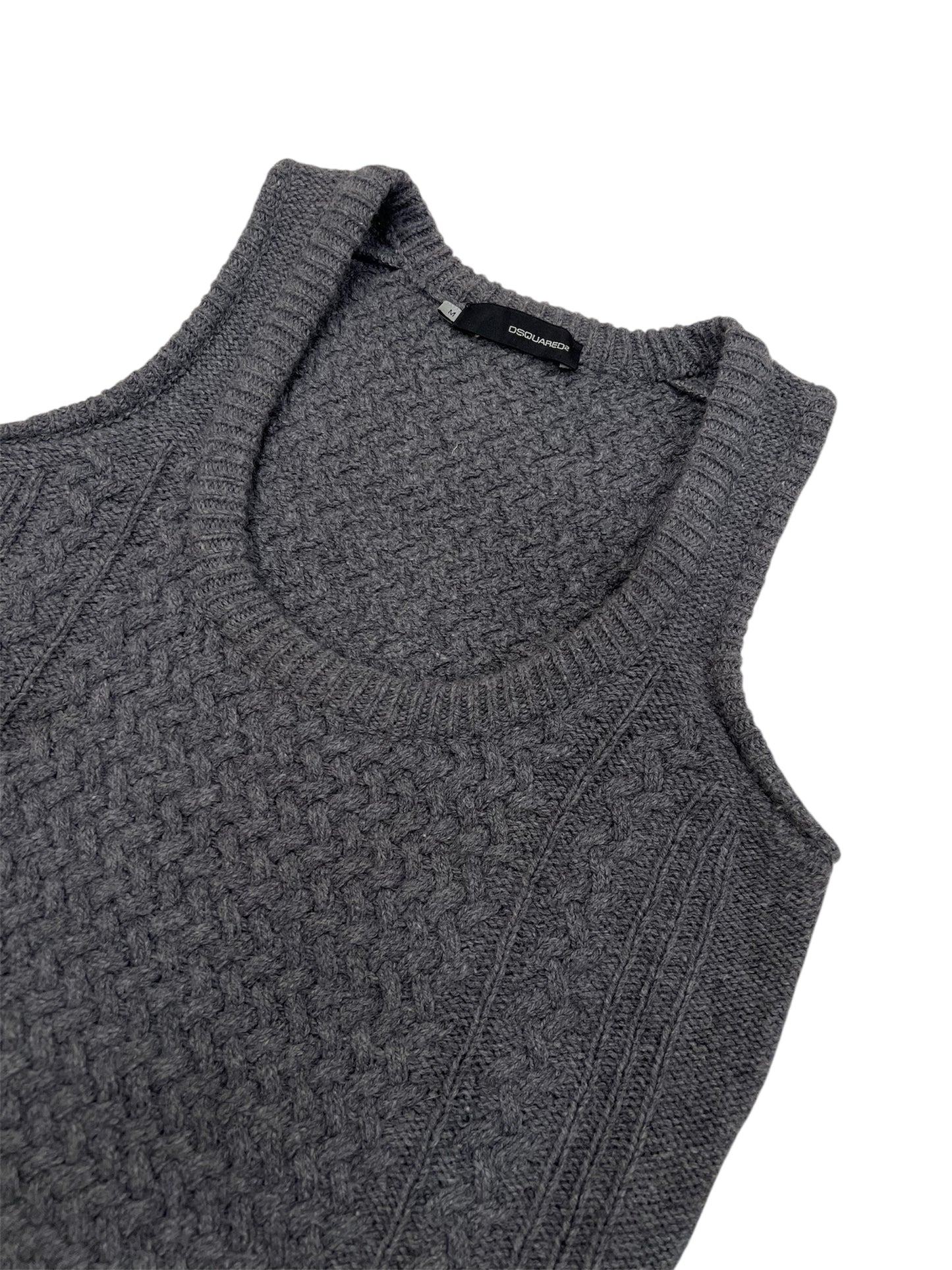 2000s Dsquared2 Cable Knit Tank Top