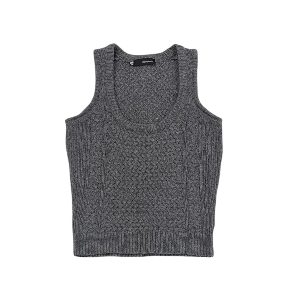 2000s Dsquared2 Cable Knit Tank Top