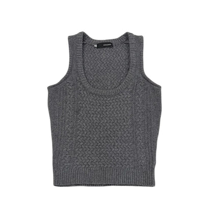 2000s Dsquared2 Cable Knit Tank Top