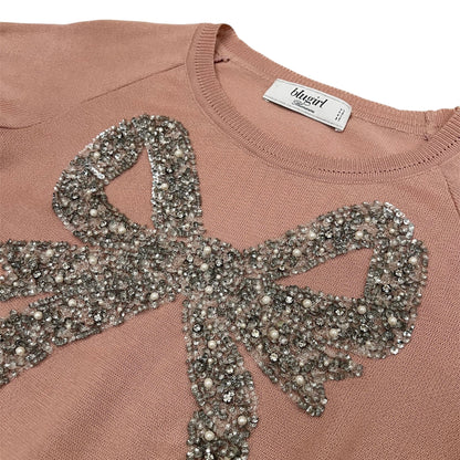 Blugirl by Bluemarine Beaded Cotton Knit Top