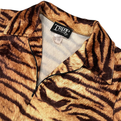 1990s Tripp NYC Tiger Faux Fur Top