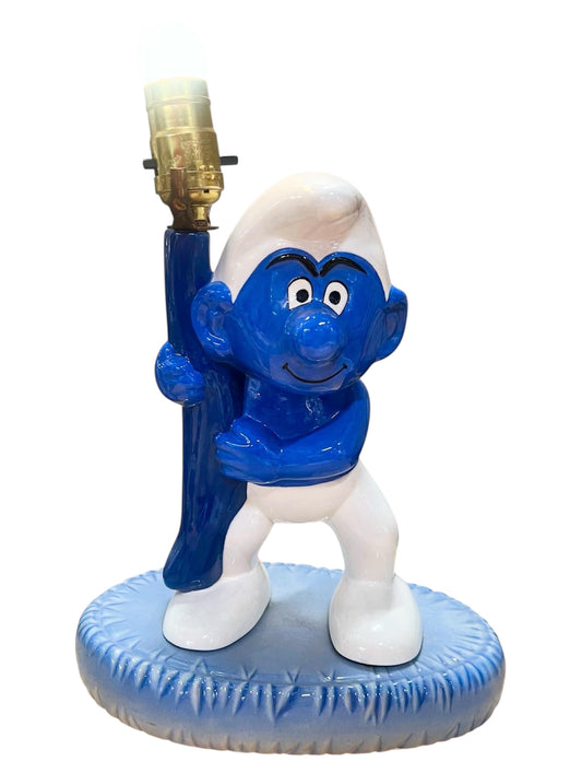 1970s Smurf ceramic lamp