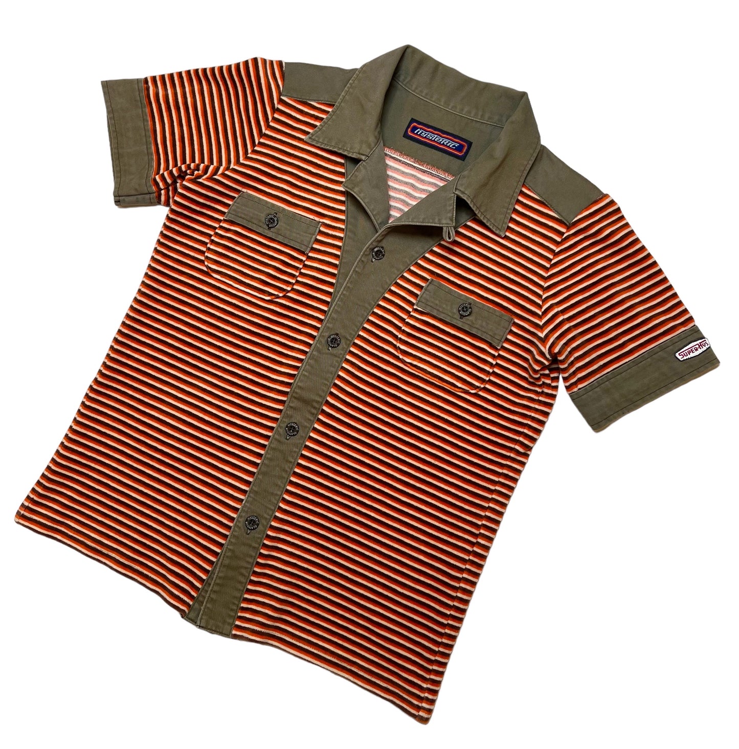 2000s Hysteric Glamour velour s/s button up shirt