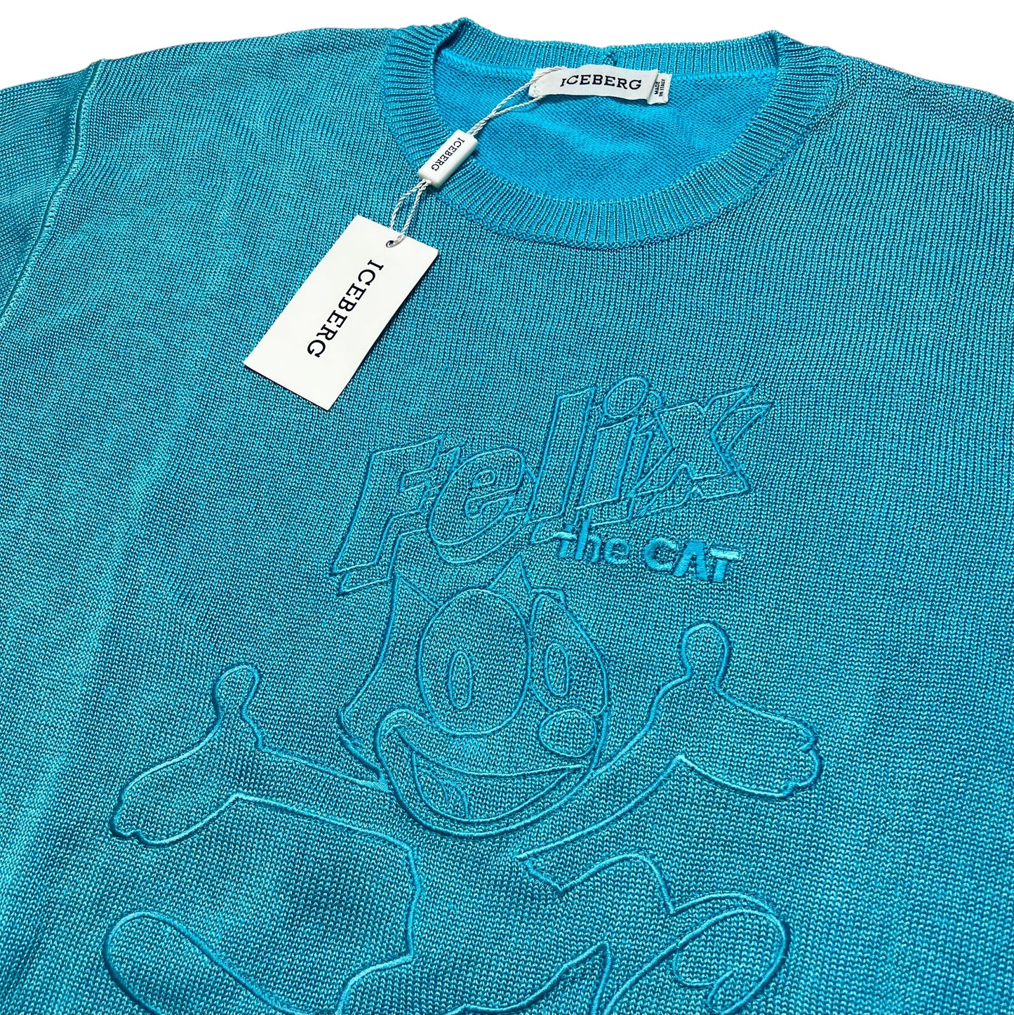 Deadstock 1990s Iceberg "Felix" iridescent crewneck sweater