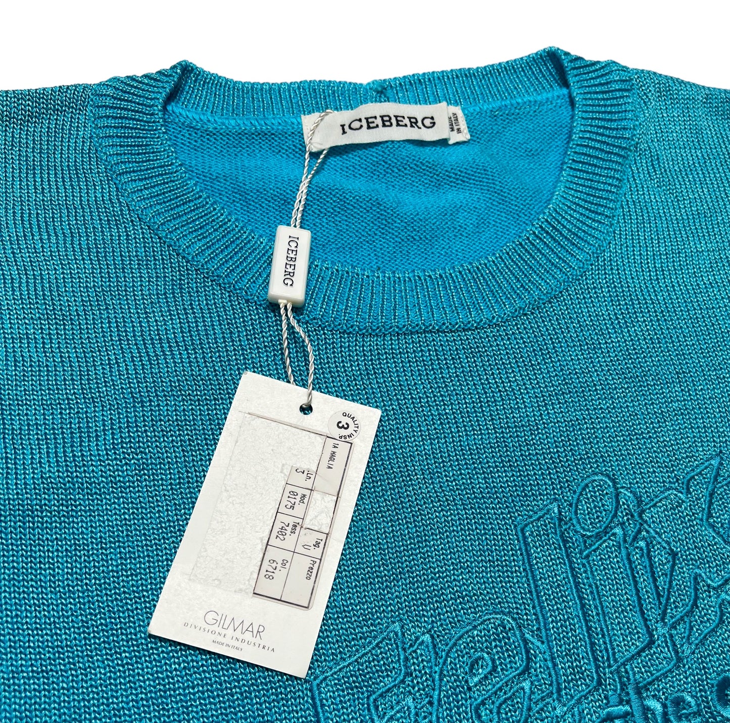 Deadstock 1990s Iceberg "Felix" iridescent crewneck sweater