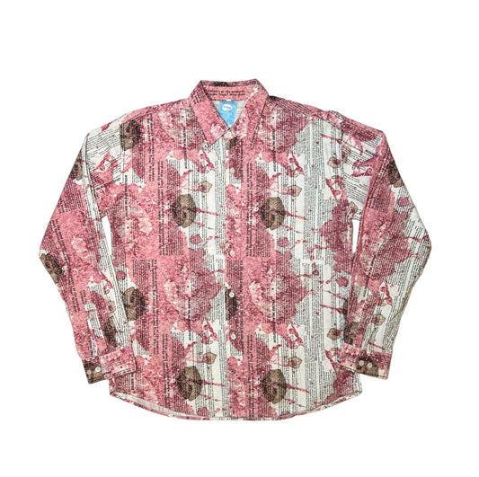 Vintage EVAN blood print house music button up shirt
